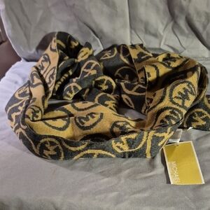 Michael Kors Gold and Black Logo Scarf